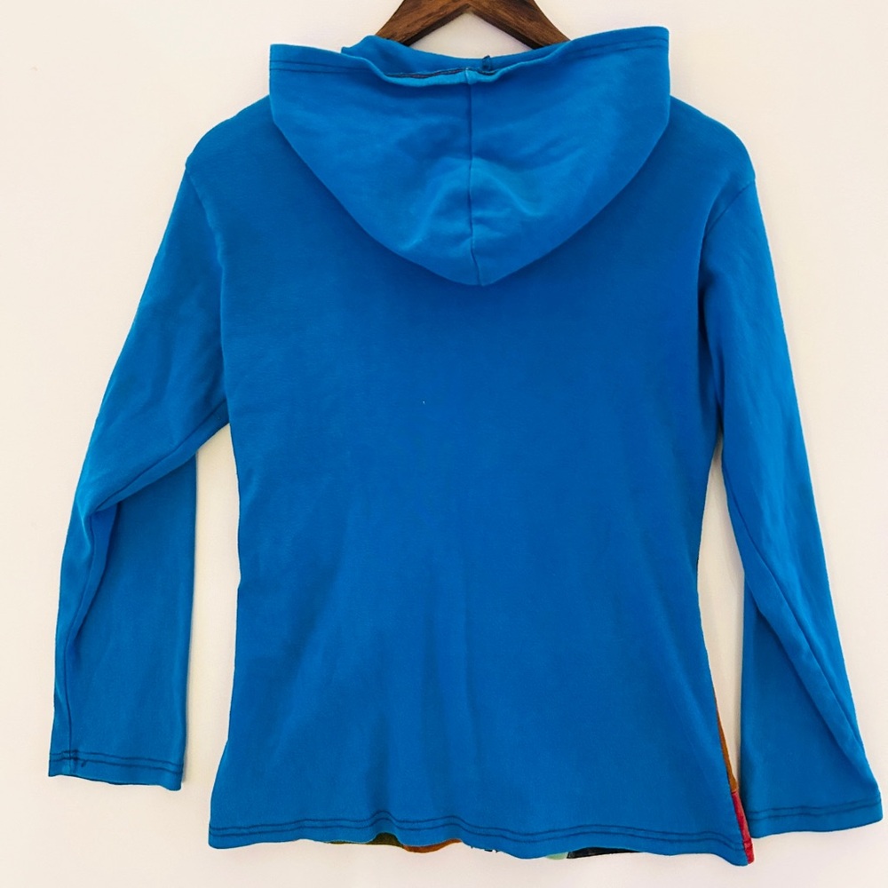 Handcrafted Patchwork Zip Hoodie Size Small - image 6